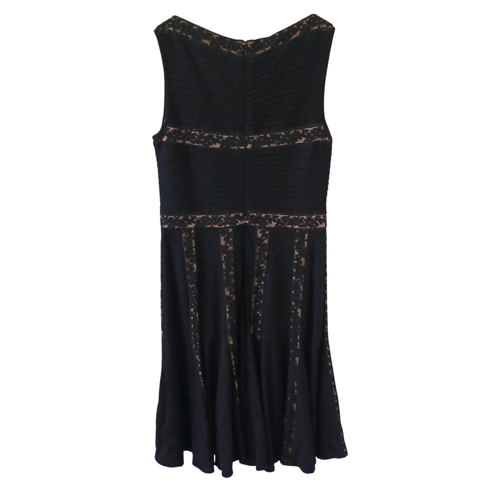Tadashi Shoji‎ Black Lace Pintuck Fit and Flare Midi Dress Womens XL - Picture 4 of 14
